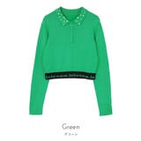 ビジューカラー裾ロゴポロニット【miette ミエット】 | titivate | 詳細画像3 