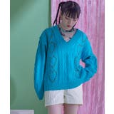 配色ステッチハートケーブルVネックニット【miette ミエット】 | titivate | 詳細画像6 