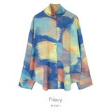 シルバーボタンプリントハイネックシャツ【miette ミエット】 | titivate | 詳細画像2 