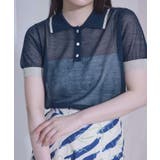 配色ラインシアー半袖ポロニット【miette ミエット】 | titivate | 詳細画像15