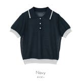 配色ラインシアー半袖ポロニット【miette ミエット】 | titivate | 詳細画像2