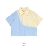 カーブラインバイカラー半袖シャツ【miette ミエット】 | titivate | 詳細画像2