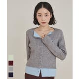 レイヤード配色ニットカーディガン【miette ミエット】 | titivate | 詳細画像1 