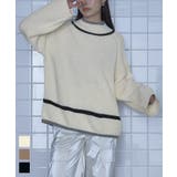 配色ラインラグランスリーブニット【miette ミエット】 | titivate | 詳細画像1