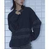 片畔編みラメボーダーニット【miette ミエット】 | titivate | 詳細画像2