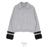 シャギー切替ハーフジップニット【miette ミエット】 | titivate | 詳細画像3 