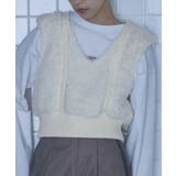 Vネックファーケーブルニットベスト【miette ミエット】 | titivate | 詳細画像12