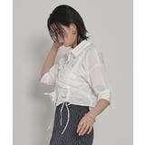 フロントシャーリング5分袖シャツ【miette ミエット】 | titivate | 詳細画像7 