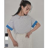 配色ロールアップTシャツ【miette ミエット】 | titivate | 詳細画像1