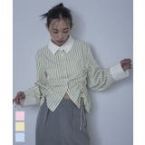 ドロストストライプシャツ【miette ミエット】 | titivate | 詳細画像1 