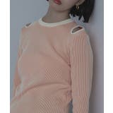ショルダーカットバイカラーリブニット【miette ミエット】 | titivate | 詳細画像23 
