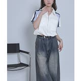 ストライプ切替ジップ半袖シャツ【miette ミエット】 | titivate | 詳細画像6