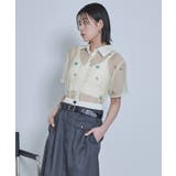 アソートプリント半袖シアーシャツ【miette ミエット】 | titivate | 詳細画像6 