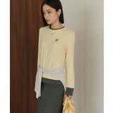 レイヤード風クルーネックカットソートップス【miette ミエット】 | titivate | 詳細画像2 