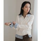 シャツレイヤード風ポロニット【miette ミエット】 | titivate | 詳細画像21 