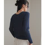 透かし編みケーブルニットカーディガン | titivate | 詳細画像9 