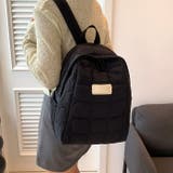 ブラック | リュックサック キルティング デザイン かばん バックパック | TOKOHANA