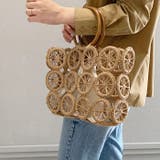 巾着付きサークル柄カゴバッグ レディース 春夏 |  TOKOHANA | 詳細画像6 