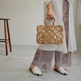 巾着付きサークル柄カゴバッグ レディース 春夏 |  TOKOHANA | 詳細画像5 