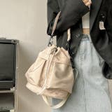 ベージュ | 巾着ショルダーバッグ 2WAY 韓国ファッション | TOKOHANA