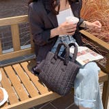 ブラック | キルティング素材ハンドバッグ ミニトート 軽い | TOKOHANA