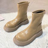 厚底ミディアム丈ブーツ レディース軽量ブラック防水 靴 |  TOKOHANA | 詳細画像10 