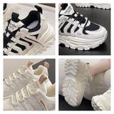 厚底スニーカー レディース軽量 黒ホワイト韓国ファッション10代20代30代40代 | TOKOHANA | 詳細画像16