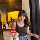 細リブキャミソール 夏夏服セクシー トップス | TOKOHANA | 詳細画像4