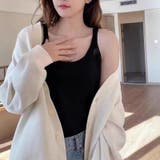 ブラック | 細リブキャミソール 夏夏服セクシー トップス | TOKOHANA