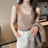 ライトブラウン | 細リブキャミソール 夏夏服セクシー トップス | TOKOHANA