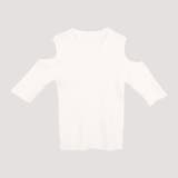 White(半袖) | 肩魅せ半袖サマーニットソー 春春服オフィス韓国ファッション夏服長袖 トップス | TOKOHANA
