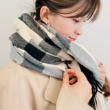 ブラック | チェック柄ストール 大判 暖かい | TOKOHANA
