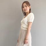 フロントギャザー半袖サマーニットソー レディース ショート丈トップス夏 | TOKOHANA | 詳細画像4