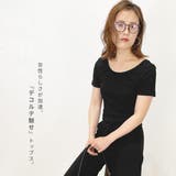 ラウンド襟デザイン半袖無地Tシャツ 春夏 トップス | TOKOHANA | 詳細画像2