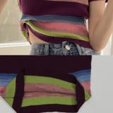 サマーニットレディースマルチボーダー韓国ファッション韓流夏服カジュアルオフィスカ… | TOKOHANA | 詳細画像15