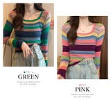 長袖ニットソーレディース韓国ファッション柔らかいボーダー柄 カットソー ニット |  TOKOHANA | 詳細画像14 