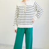 ヘンリーネックボタン付きボーダー柄セーター ニット セーター | TOKOHANA | 詳細画像2