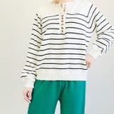 ヘンリーネックボタン付きボーダー柄セーター ニット セーター | TOKOHANA | 詳細画像14