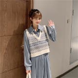 ニットベスト vネック 幾何学 | TOKOHANA | 詳細画像4
