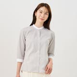 形態安定 スタンド衿 七分袖レディースシャツ | TOKYO SHIRTS | 詳細画像1 