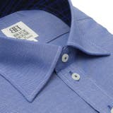 ワイシャツ 長袖 形態安定 ワイド ブルー×無地調 スリム | TOKYO SHIRTS | 詳細画像2 