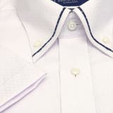 ワイシャツ 半袖 形態安定 マイター ボタンダウン 綿100% ピンク×織柄 | TOKYO SHIRTS | 詳細画像3 