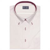 ワイシャツ 半袖 形態安定 レイヤードクール ボタンダウン 白×ピンク刺子風柄 | TOKYO SHIRTS | 詳細画像1 