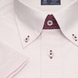 ワイシャツ 半袖 形態安定 レイヤードクール ボタンダウン 白×ピンク刺子風柄 | TOKYO SHIRTS | 詳細画像3 