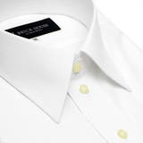 ワイシャツ 半袖 形態安定 レギュラー 白×ストライプ織柄 （透け防止） | TOKYO SHIRTS | 詳細画像2 