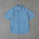リラックスバックプリーツシャツ半袖＜ブルーレガッタストライプ＞ | TOKYO SHIRTS | 詳細画像1 