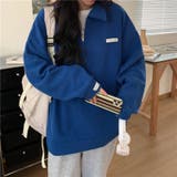 カレッジロゴ スウェットハーフジップトレーナー オーバーサイズ | DEVICE | 詳細画像15 