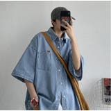 ワンポイント オーバーサイズ ビッグシルエット デニムジャケット 半袖 | DEVICE | 詳細画像7 