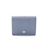 ブルーグレー | イタリアンレザー リザード型押し 二つ折り 財布 LUCIA | TOPKAPI