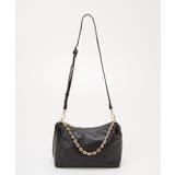ブラック | 【TREASURE】スムース レザー チェーン付き ショルダー バッグ | TOPKAPI